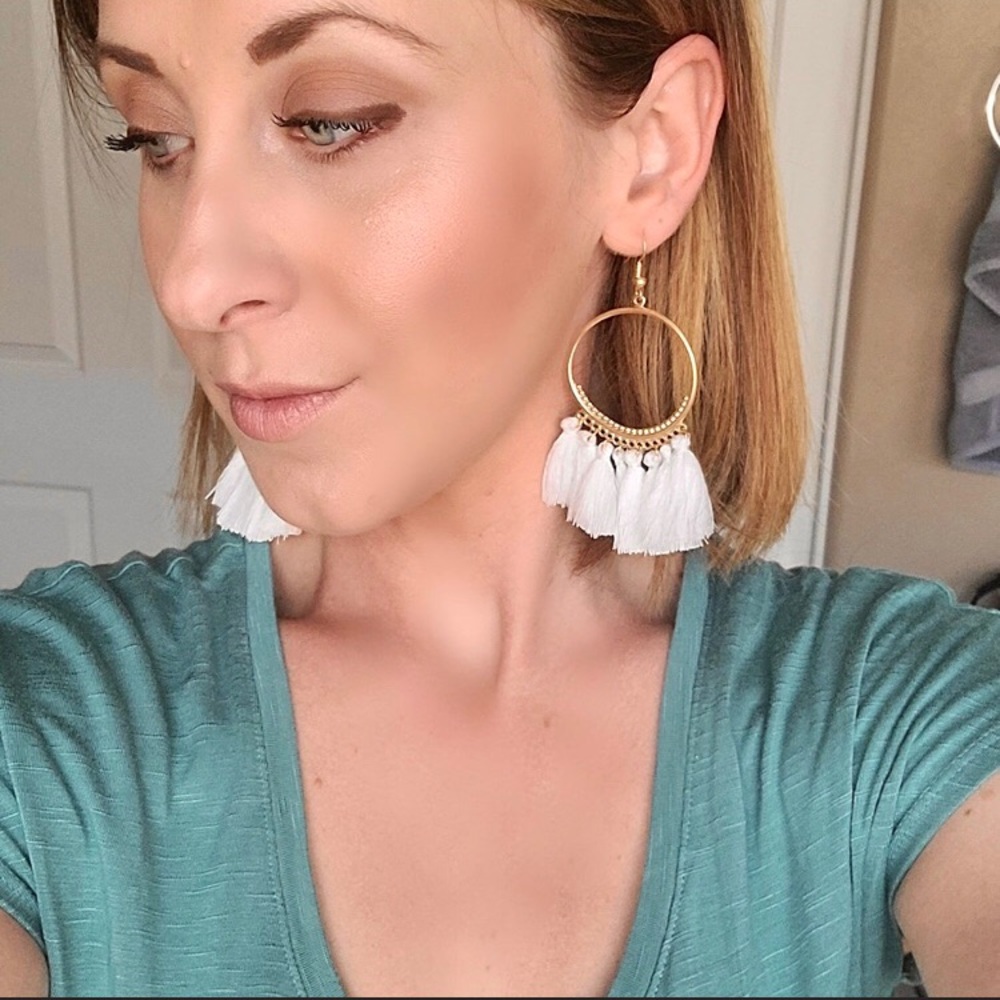 “Arriba!” Tassel Fringe Boho Party Hoop Earrings - Picture 9 of 16